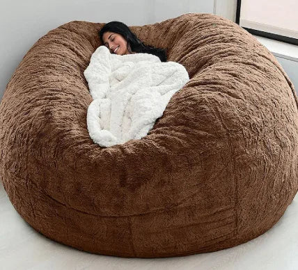 Giant 5ft Fluffy Faux Fur Bean Bag Cover without Filler