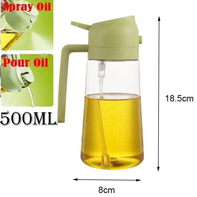 2-in-1 500ml Plastic Oil Sprayer Bottle for BBQ, Baking, and Roasting - Versatile Kitchen Tool