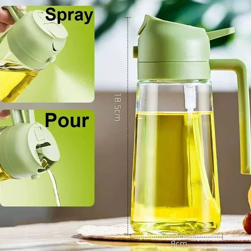 2-in-1 500ml Plastic Oil Sprayer Bottle for BBQ, Baking, and Roasting - Versatile Kitchen Tool