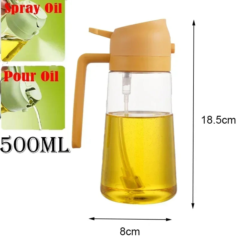 2-in-1 500ml Plastic Oil Sprayer Bottle for BBQ, Baking, and Roasting - Versatile Kitchen Tool