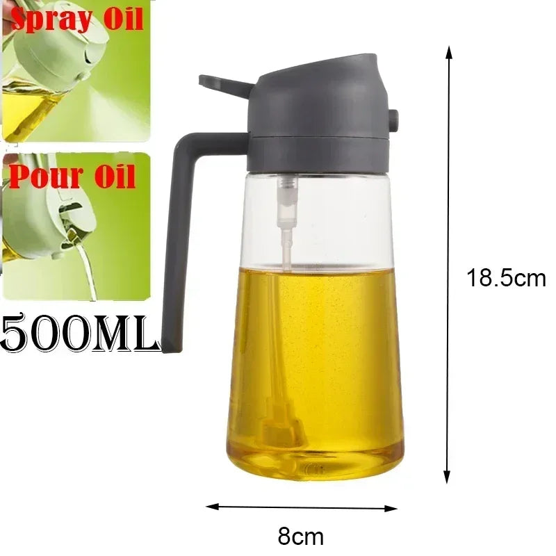 2-in-1 500ml Plastic Oil Sprayer Bottle for BBQ, Baking, and Roasting - Versatile Kitchen Tool