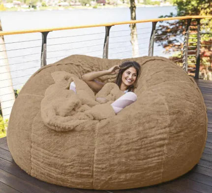 Giant 5ft Fluffy Faux Fur Bean Bag Cover without Filler